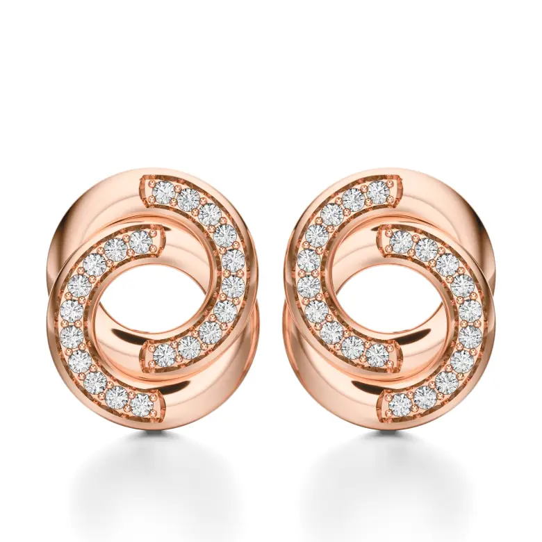 Kolczyki z brylantami z różowego złota AJK_009